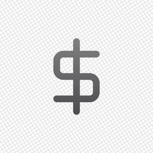 Simbolo Semplice Del Dollaro Sullo Sfondo Della Griglia — Vettoriale Stock