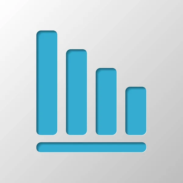 Azalan Grafik Hat Simgesi Kağıt Tasarımı Gölge Ile Düzenlenen Sembolü — Stok Vektör