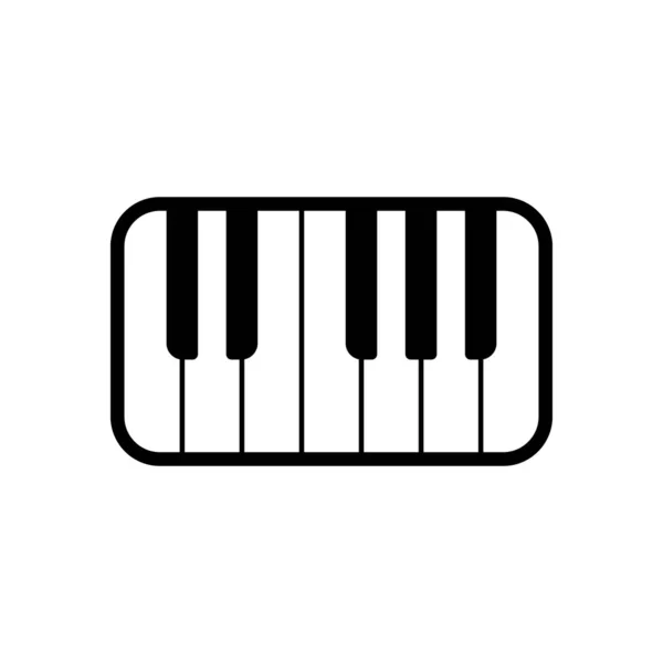 Piano Keyboard Icon White Background — Stock Vector