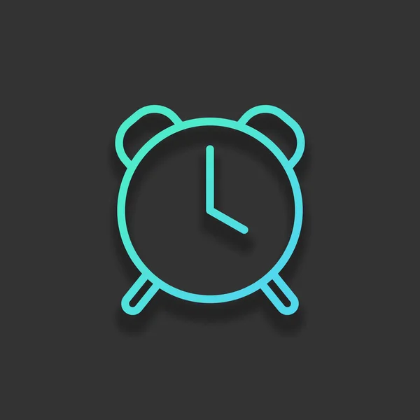 Relógio Alarme Velho Ícone Simples Símbolo Linear Com Contorno Fino — Vetor de Stock