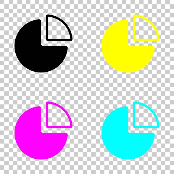 Icono Gráfico Pastel Negocios Conjunto Coloreado Iconos Cmyk Sobre Fondo — Vector de stock