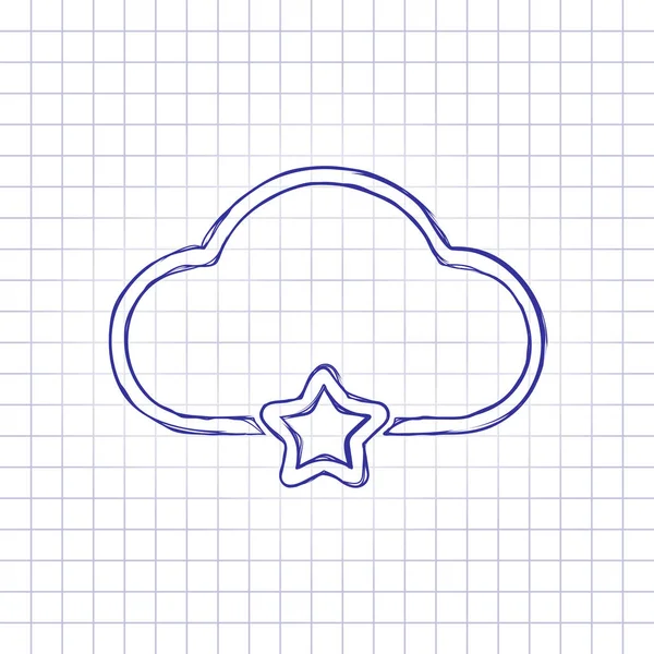 Базу Даних Хмарних Закладок Лінійний Символ Тонким Контуром Проста Піктограма — стоковий вектор