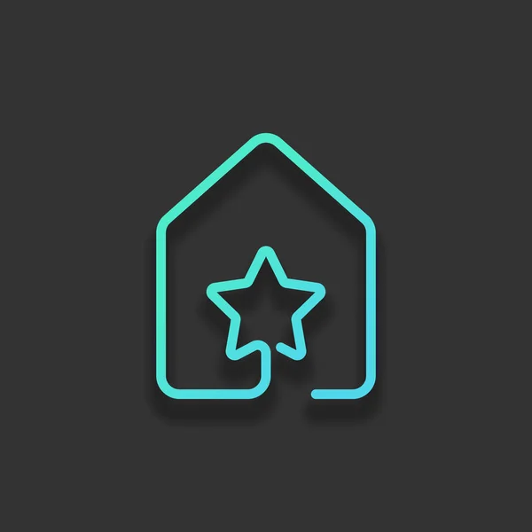 Maison Avec Icône Étoile Style Ligne Concept Logo Coloré Avec — Image vectorielle
