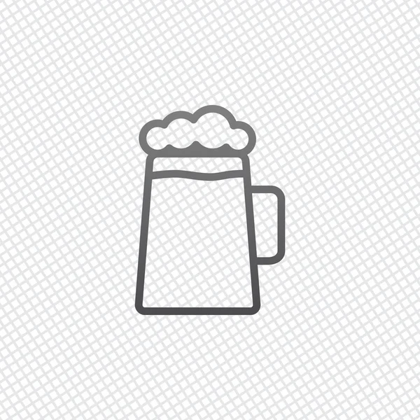 Beer Glass Cup Simple Linear Icon Thin Outline Grid Background — Stock Vector