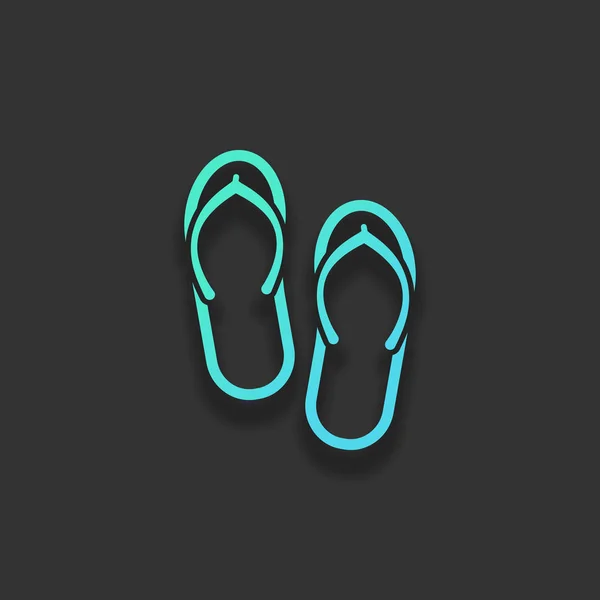 Des Chaussons Plage Flip Flops Icône Concept Logo Coloré Avec — Image vectorielle