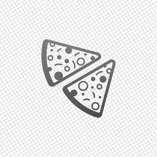 Шматочки Піци Значок Тлі Сітки — стоковий вектор