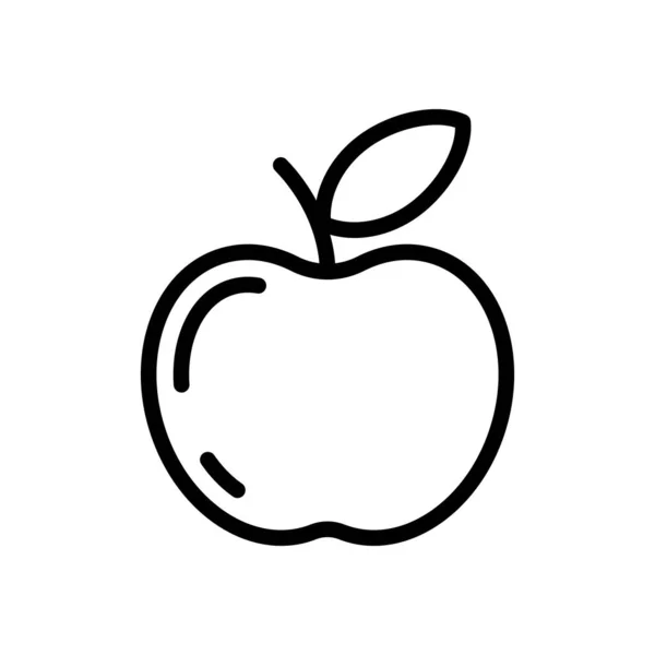 Einfaches Apfelsymbol Umrisse Silhouette Zeichen Auf Weißem Hintergrund — Stockvektor