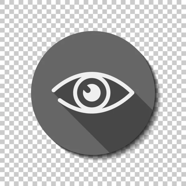 Icono Del Ojo Simple Icono Plano Blanco Con Sombra Larga — Archivo Imágenes Vectoriales