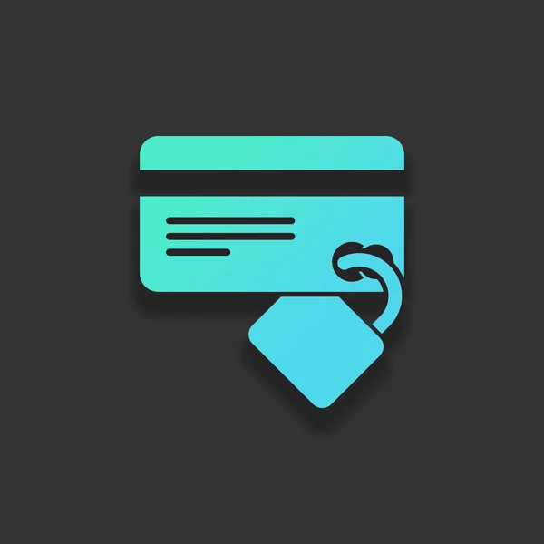 Kreditkartensicherheit Einfache Silhouette Farbenfrohes Logo Konzept Mit Sanftem Schatten Auf — Stockvektor