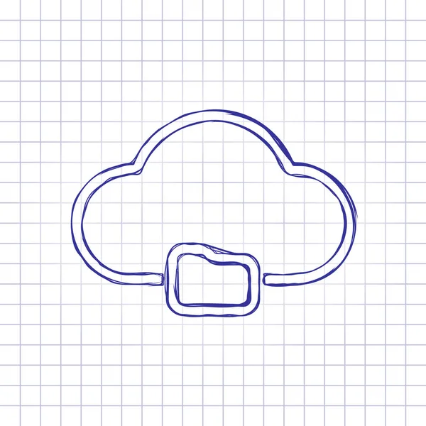Delinear Una Nube Una Carpeta Simples Símbolo Lineal Con Contorno — Archivo Imágenes Vectoriales
