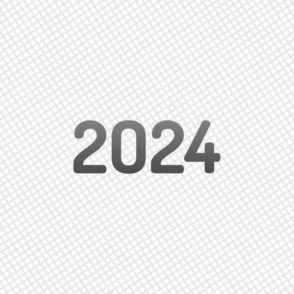 2024 Εικονίδιο Αριθμού Ευτυχισμένος Καινούριος Χρόνος Φόντο Πλέγμα — Διανυσματικό Αρχείο
