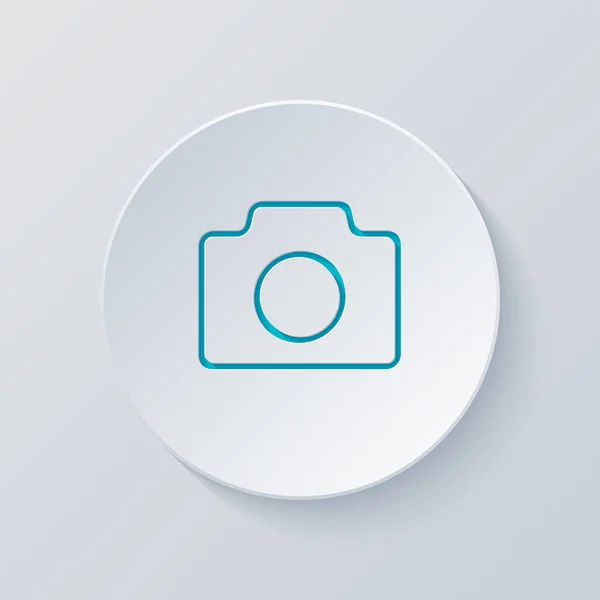 Photo Camera Linear Symbol Thin Outline Simple Icon Cut Circle — Stock Vector