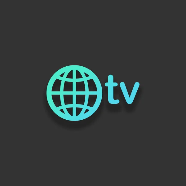Tartomány Média Televízió Globe Színes Logo Fogalom Puha Shadow Sötét — Stock Vector