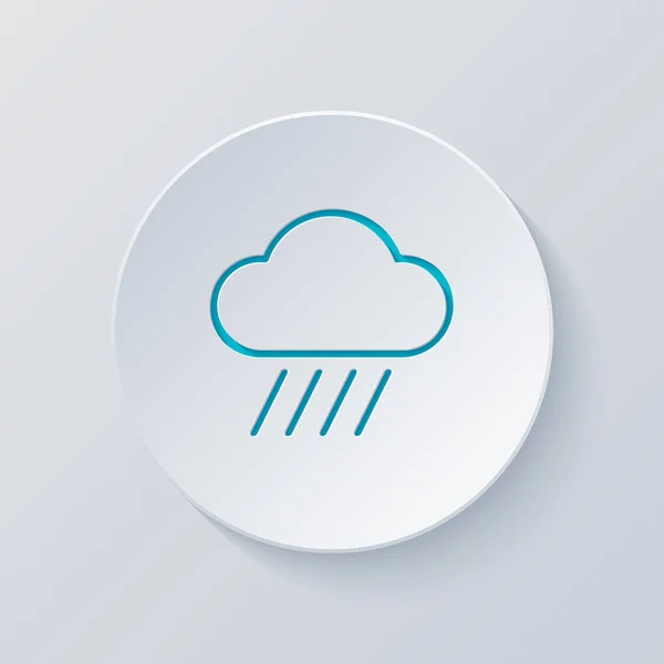 Wolken Und Regen Wetter Einfach Symbol Linearer Stil Kreis Mit — Stockvektor