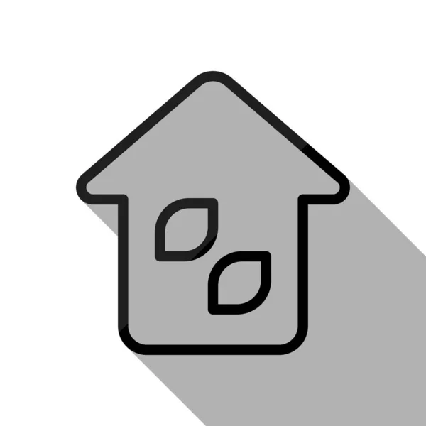 Eenvoudige Huisje Lineaire Pictogram Met Dunne Rand Zwarte Object Met — Stockvector
