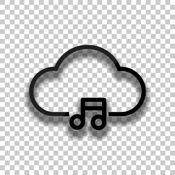 Biblioteca Música Nube Striming Icono Lineal Simple Con Contorno Delgado — Vector de stock