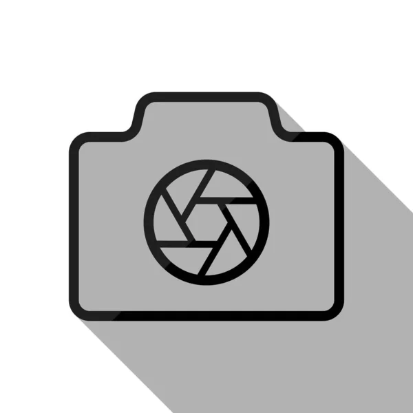 Fotocamera Met Afdekking Lineaire Symbool Met Dunne Rand Eenvoudige Pictogram — Stockvector