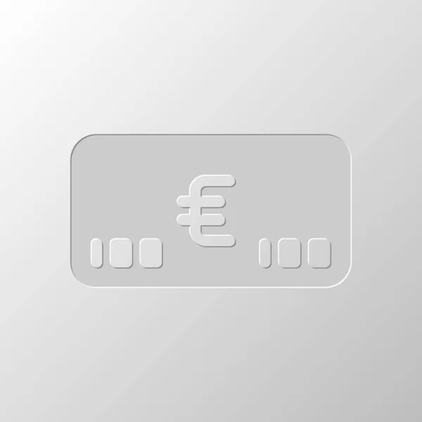 Peníze Voutcher Ikonu Karty Euro Design Papíru Broušená Symbol Vypeckovaných — Stockový vektor