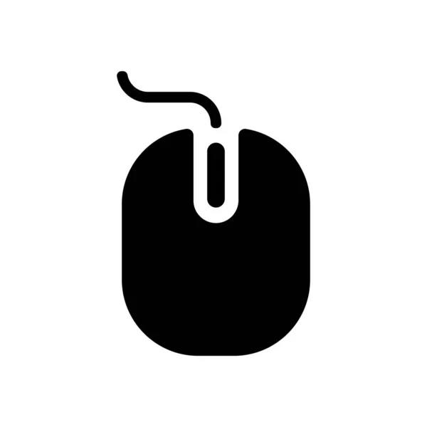 Значок Комп Ютерної Миші Чорна Іконка Білому Тлі — стоковий вектор