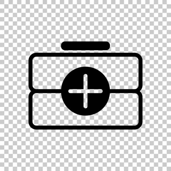 Verbandskasten Umrisssymbol Auf Transparentem Hintergrund — Stockvektor