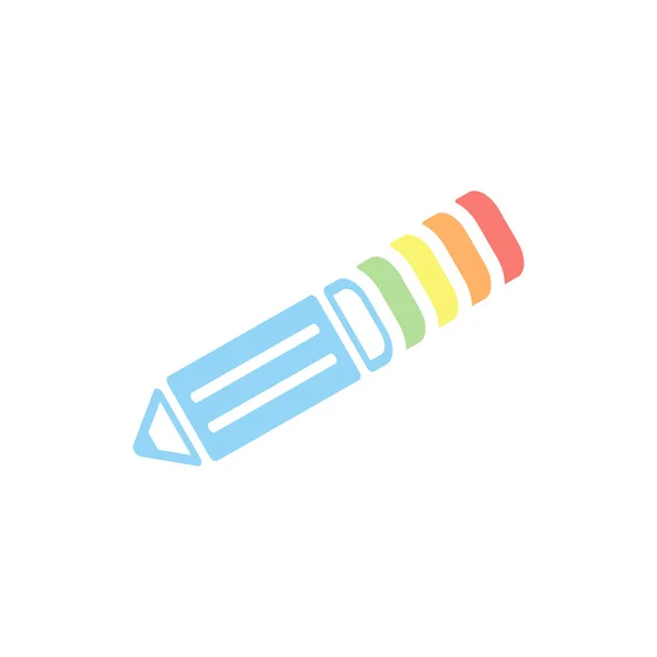 Symbol Prosty Ołówek Stos Kolorowych Ikon Izometryczny Białym Tle — Wektor stockowy