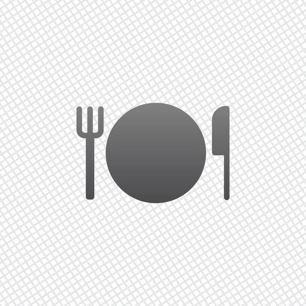 Cutlery Plate Fork Knife Icon Grid Background — Stock Vector