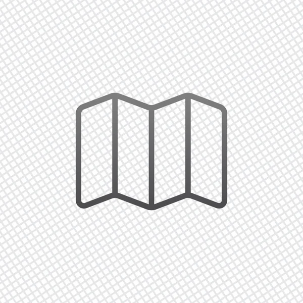 Basit harita simgesi. Doğrusal sembolü ile ince anahat. Kılavuz arka plan üzerinde