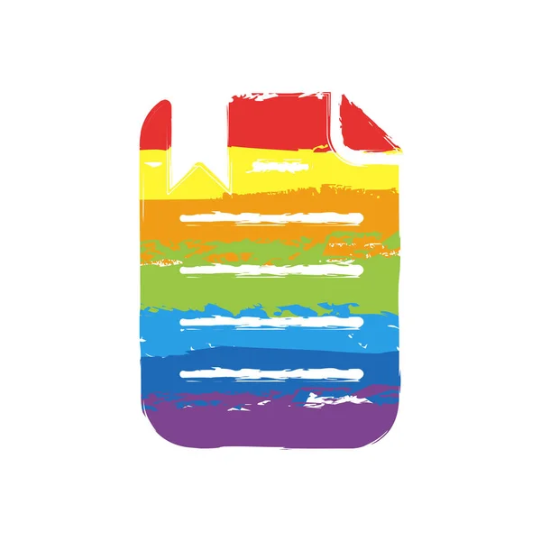 Documento Con Texto Marcador Signo Dibujo Con Estilo Lgbt Siete — Vector de stock