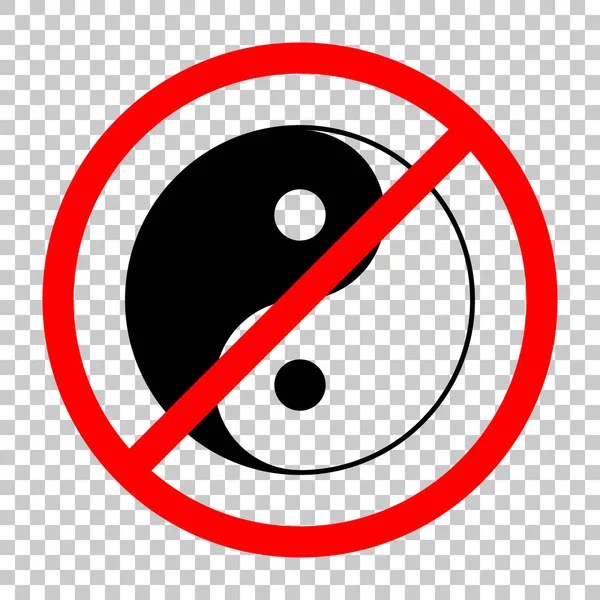 Yin Yan Símbolo Permitido Objeto Negro Señal Advertencia Roja Con — Vector de stock