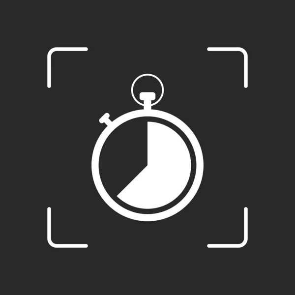 Χρονόμετρο Απλή Εικόνα Λευκό Αντικείμενο Στην Κάμερα Αυτόματης Εστίασης Σκούρο — Διανυσματικό Αρχείο