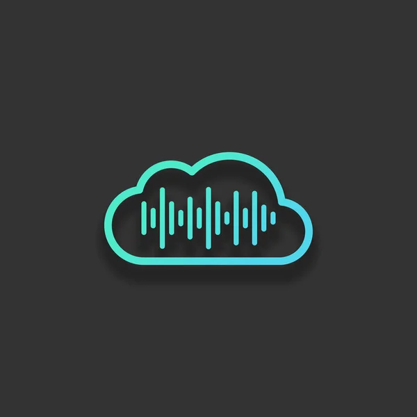 Icono Simple Con Nube Onda Ecualizador Sonido Delgado Contorno Concepto — Vector de stock