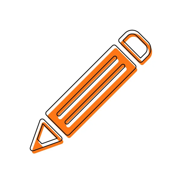 Symbol Jednoduché Tužky Izolované Ikona Skládající Černé Tenké Kontury Oranžové — Stockový vektor