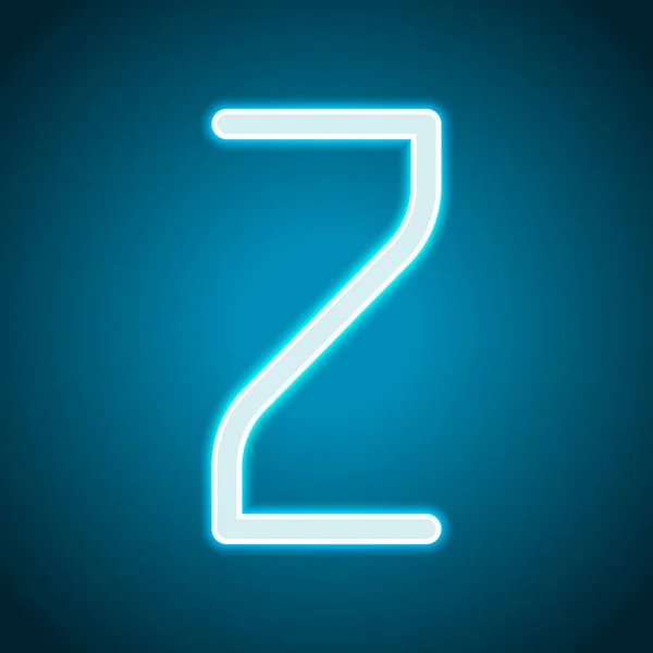 Číslo Číslo Dvě Neon Styl Světelné Dekorace Ikona Jasný Symbol — Stockový vektor