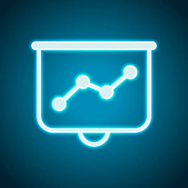 Projektörü Ekran Için Sunumlar Ekonomi Grafik Büyümek Neon Tarzı Işık — Stok Vektör