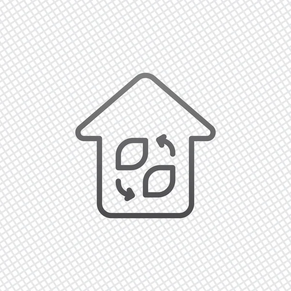 Eco House Konceptet Logotypen Enkel Linjär Ikon Med Tunn Kontur — Stock vektor