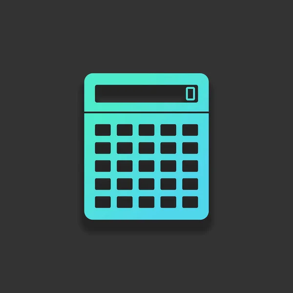 Calculator Icon Colorful Logo Concept Soft Shadow Dark Background Icon — Stock Vector