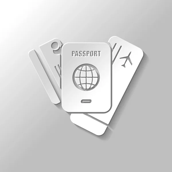 Passaporte Bilhete Cartão Crédito Conceito Viagens Aéreas Estilo Papel Com — Vetor de Stock