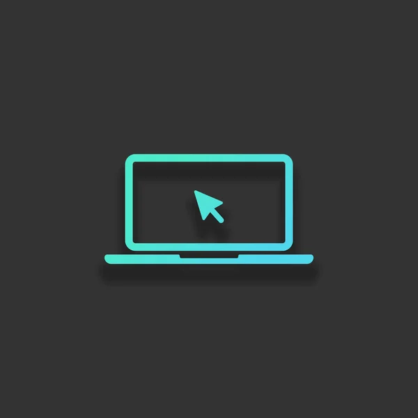 Laptop Oder Notebook Mit Pfeil Auf Dem Bildschirm Farbenfrohes Logo — Stockvektor