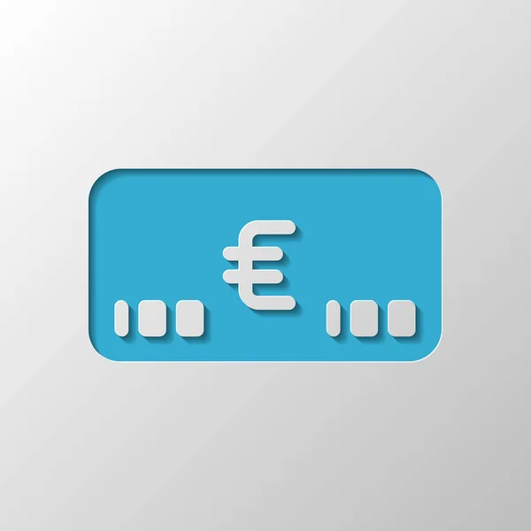 お金の Voutcher ユーロ カードのアイコン 紙のデザイン 影を刈り取らシンボル — ストックベクタ