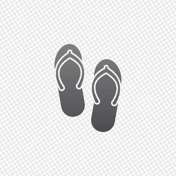 Des Chaussons Plage Flip Flops Icône Sur Fond Grille — Image vectorielle