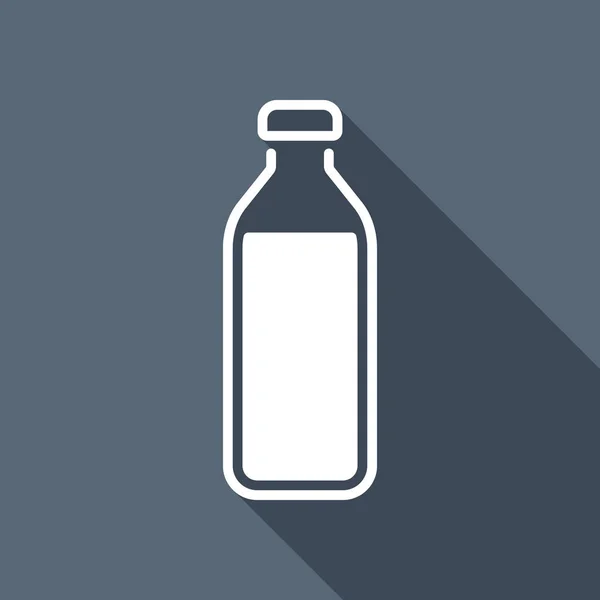 Wasserflasche Einfaches Symbol Weißes Flaches Symbol Mit Langem Schatten Auf — Stockvektor