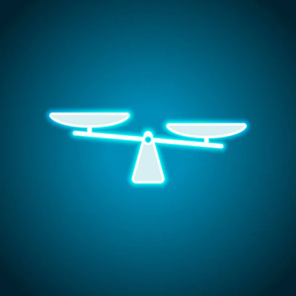 Silhouette Des Maßstabs Einfaches Symbol Neon Stil Lichtdekoration Ikone Helles — Stockvektor