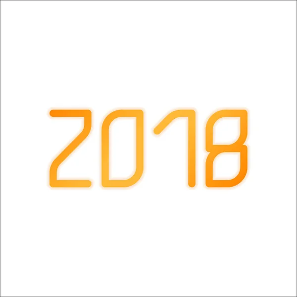 2018 Sayı Simgesi Yeni Yılınız Kutlu Olsun Portakal Işareti Beyaz — Stok Vektör