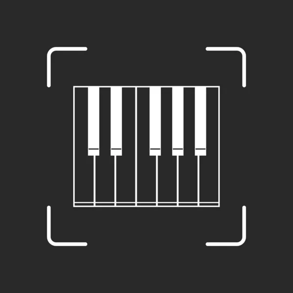 Icono Piano Simple Objeto Blanco Enfoque Automático Cámara Sobre Fondo — Vector de stock