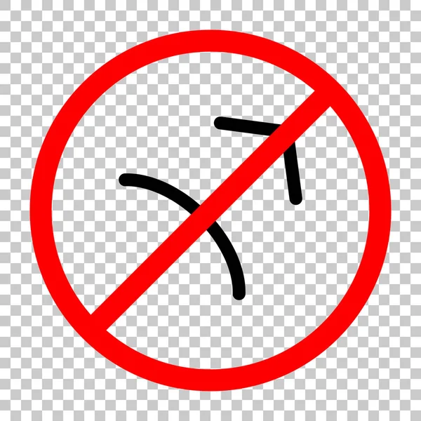 Астрологічний Знак Проста Ікона Стрільця Дозволено Чорний Єкт Червоному Попереджувальному — стоковий вектор