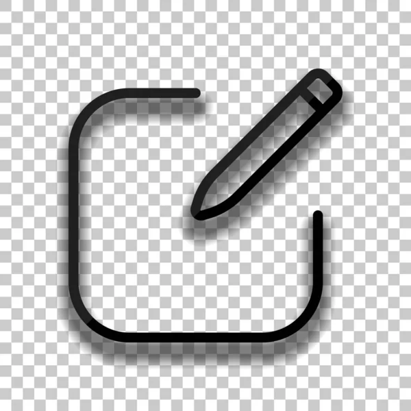 Змінити Піктограму Квадрат Ручка Лінійні Тонкі Контури Чорна Скляна Іконка — стоковий вектор