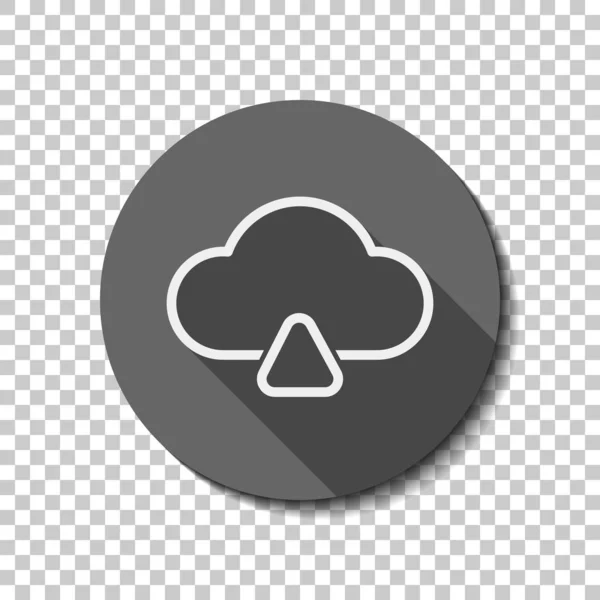 Outline Upload Simple Cloud Icon Linear Symbol Thin Outline White — Stock Vector