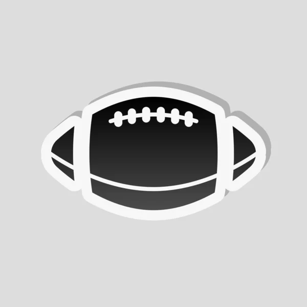 Логотип Американского Футбола Простая Икона Регби Мяча Стикер Белой Каймой — стоковый вектор