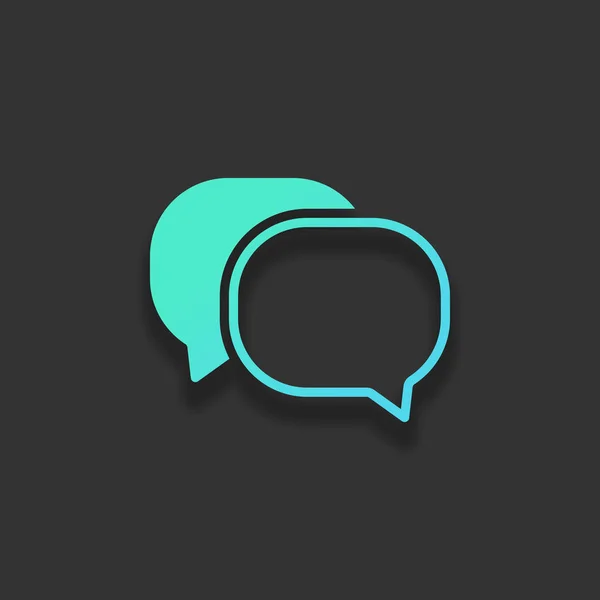 Sohbet Simgesi Renkli Logo Kavramı Koyu Arka Plan Üzerinde Yumuşak — Stok Vektör