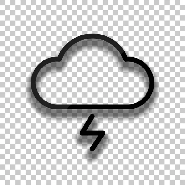 Cloud Bliksem Eenvoudig Overzicht Pictogram Lineaire Symbool Met Dunne Rand — Stockvector